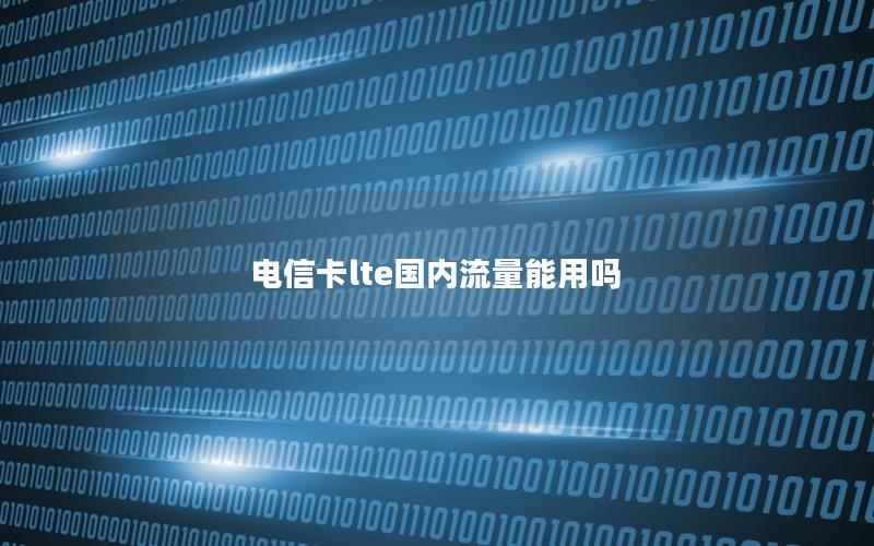 电信卡lte国内流量能用吗