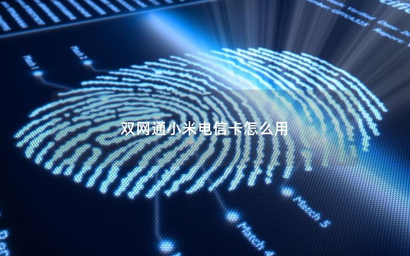 双网通小米电信卡怎么用