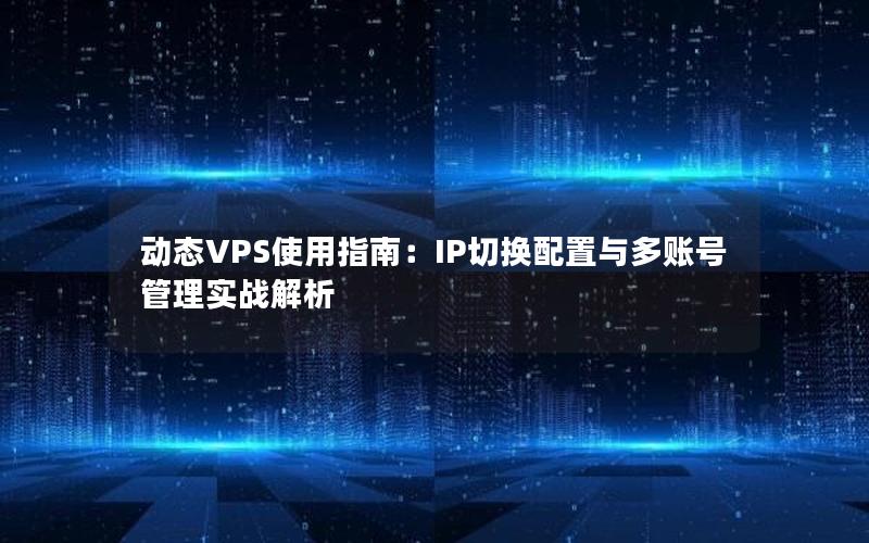 动态VPS使用指南：IP切换配置与多账号管理实战解析