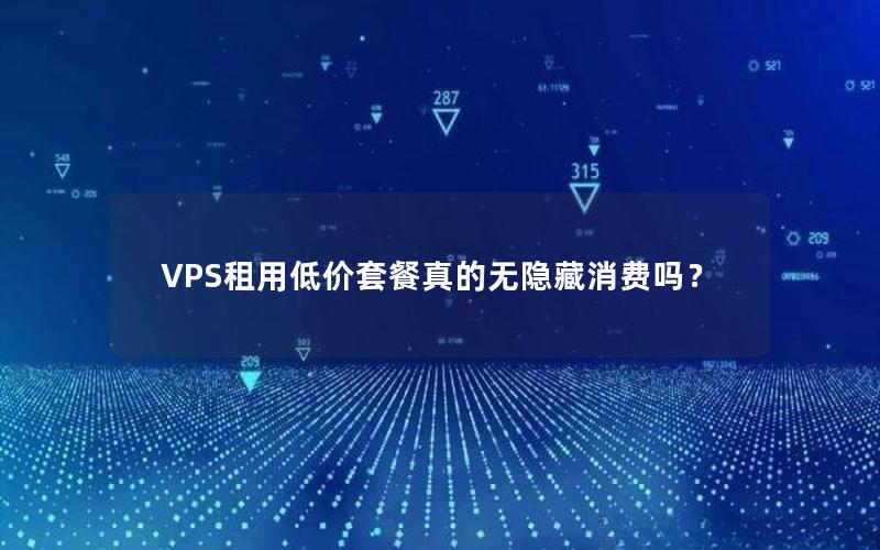 VPS租用低价套餐真的无隐藏消费吗？