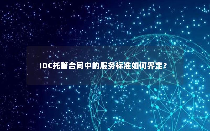 IDC托管合同中的服务标准如何界定？