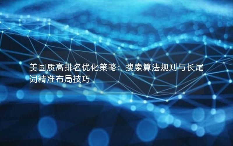 美国质高排名优化策略：搜索算法规则与长尾词精准布局技巧