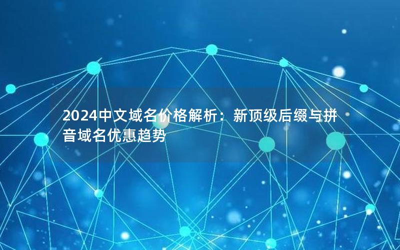 2024中文域名价格解析：新顶级后缀与拼音域名优惠趋势