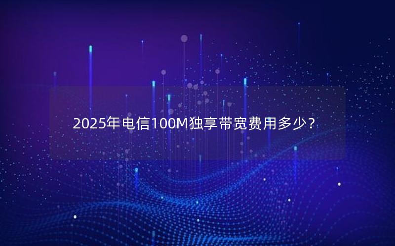 2025年电信100M独享带宽费用多少？