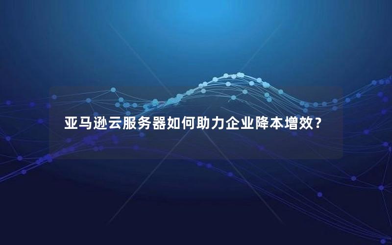 亚马逊云服务器如何助力企业降本增效？