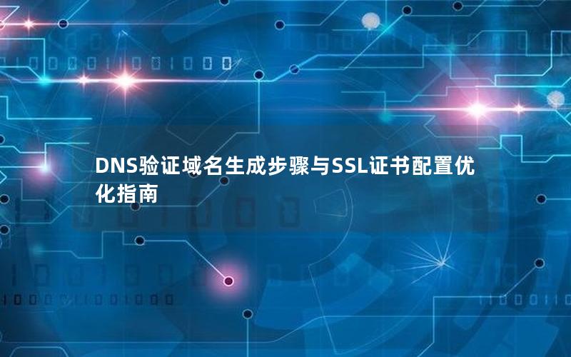 DNS验证域名生成步骤与SSL证书配置优化指南