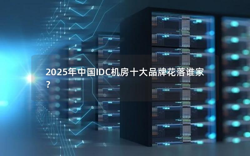 2025年中国IDC机房十大品牌花落谁家？