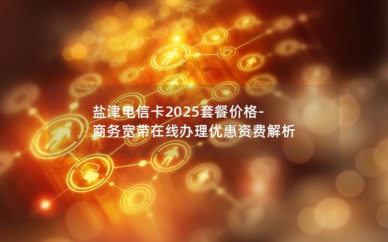 盐津电信卡2025套餐价格-商务宽带在线办理优惠资费解析