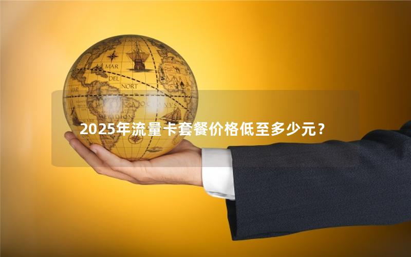 2025年流量卡套餐价格低至多少元？