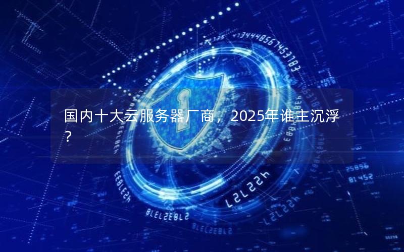 国内十大云服务器厂商，2025年谁主沉浮？