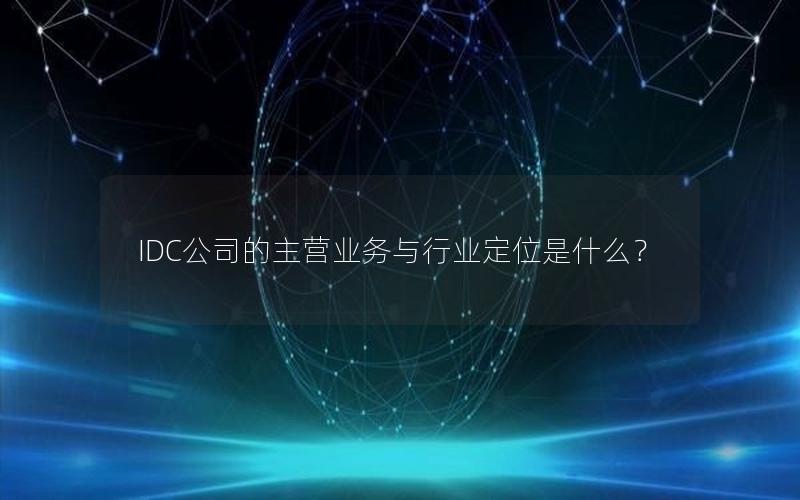 IDC公司的主营业务与行业定位是什么？