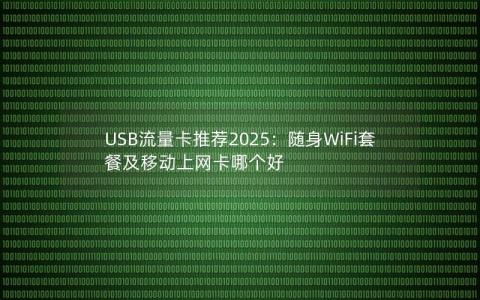 USB流量卡推荐2025：随身WiFi套餐及移动上网卡哪个好