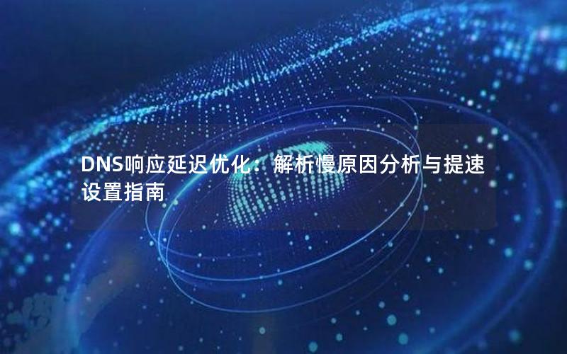 DNS响应延迟优化：解析慢原因分析与提速设置指南