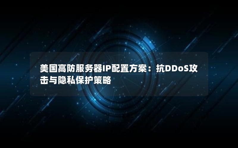 美国高防服务器IP配置方案：抗DDoS攻击与隐私保护策略