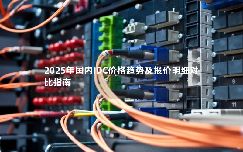 2025年国内IDC价格趋势及报价明细对比指南