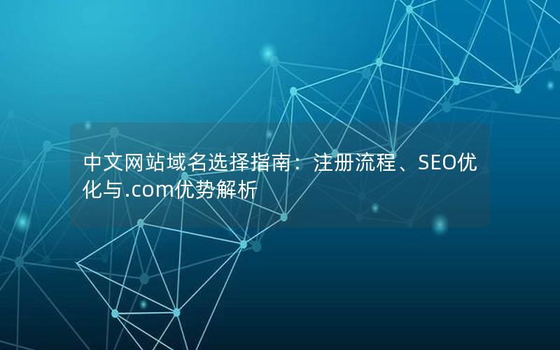 中文网站域名选择指南：注册流程、SEO优化与.com优势解析