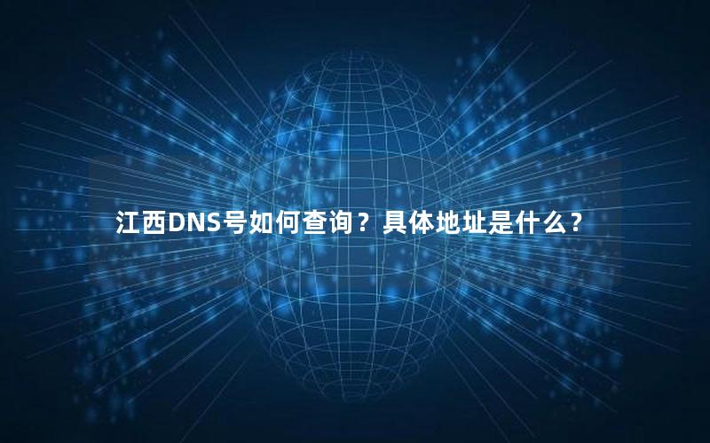 江西DNS号如何查询？具体地址是什么？