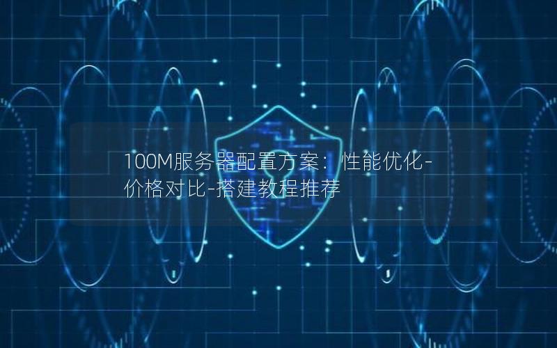 100M服务器配置方案：性能优化-价格对比-搭建教程推荐