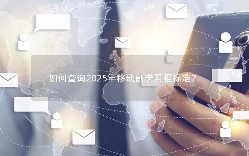 如何查询2025年移动副卡月租标准？