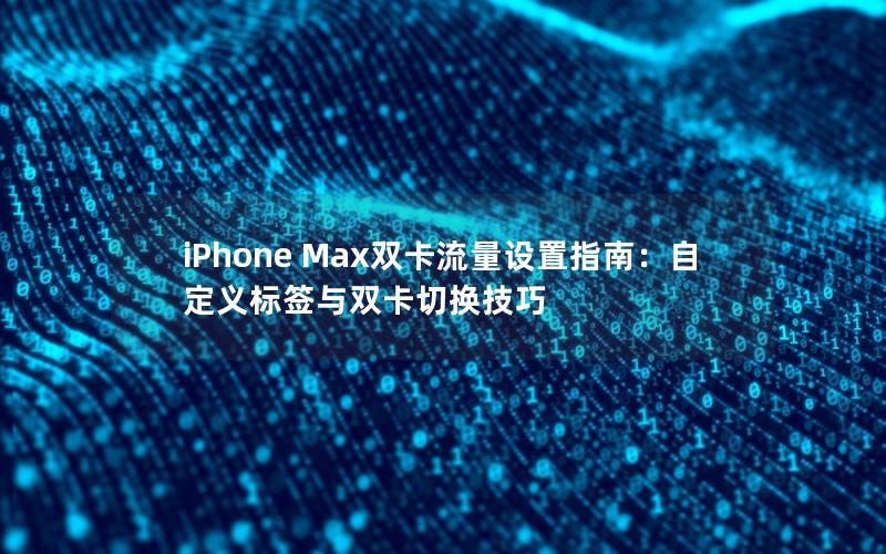 iPhone Max双卡流量设置指南：自定义标签与双卡切换技巧