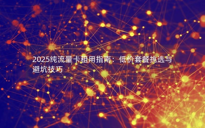 2025纯流量卡租用指南：低价套餐挑选与避坑技巧