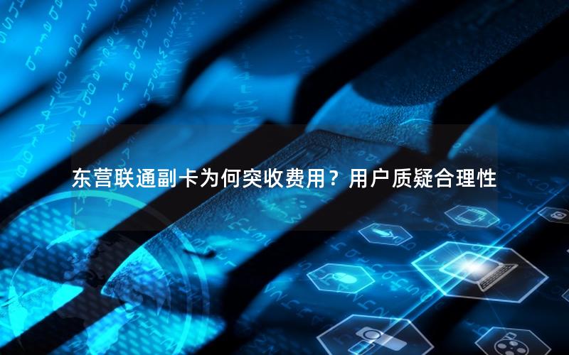 东营联通副卡为何突收费用？用户质疑合理性