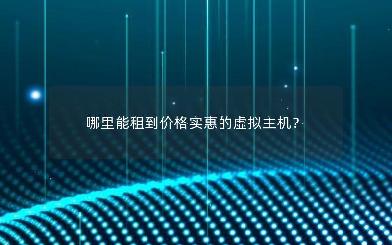 哪里能租到价格实惠的虚拟主机？