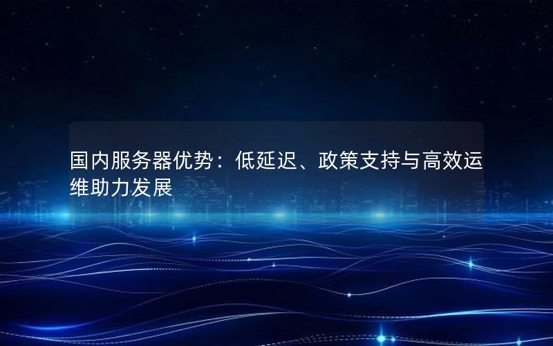 国内服务器优势：低延迟、政策支持与高效运维助力发展