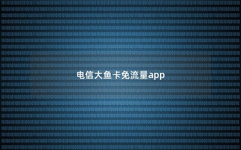 电信大鱼卡免流量app