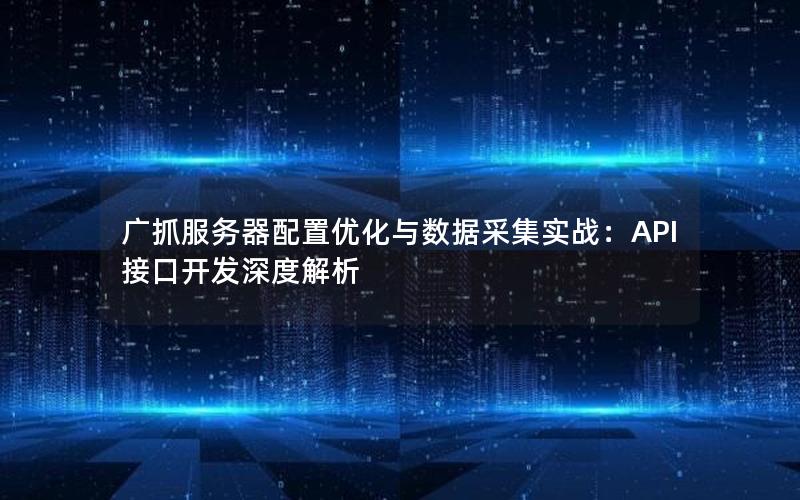 广抓服务器配置优化与数据采集实战：API接口开发深度解析