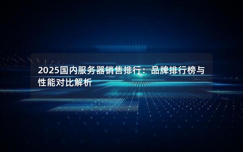 2025国内服务器销售排行：品牌排行榜与性能对比解析