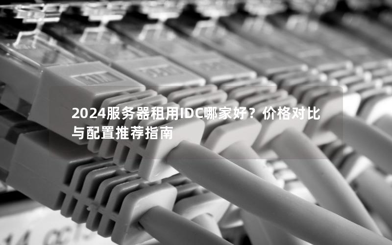 2024服务器租用IDC哪家好？价格对比与配置推荐指南