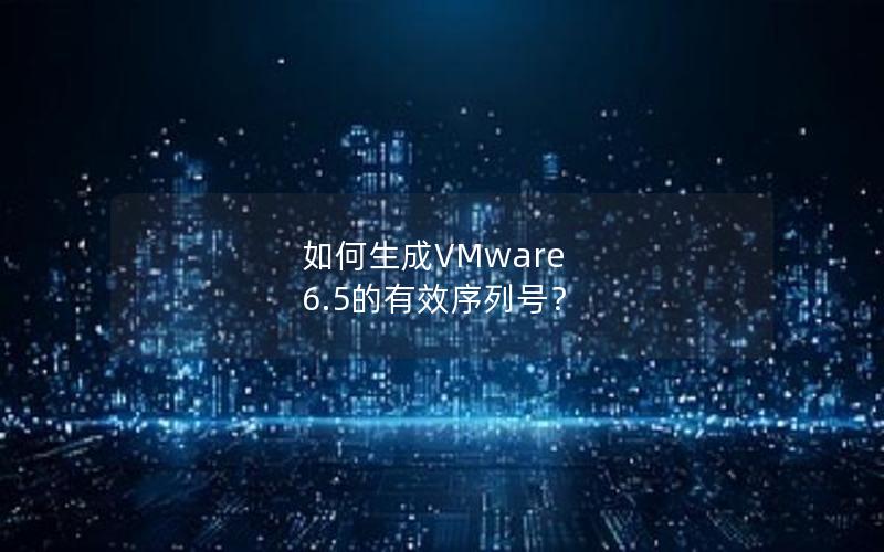 如何生成VMware 6.5的有效序列号？