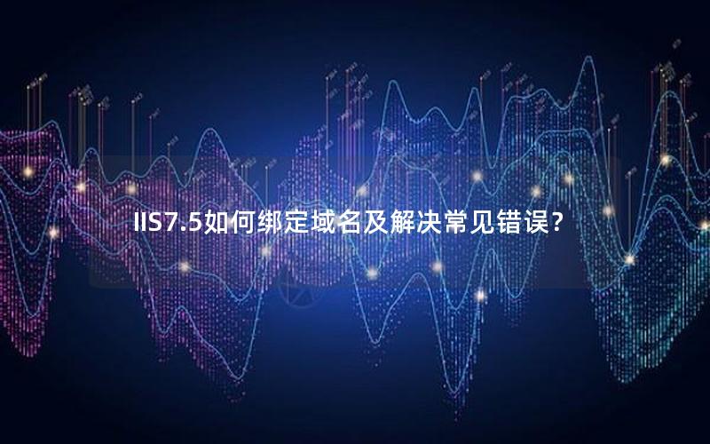 IIS7.5如何绑定域名及解决常见错误？