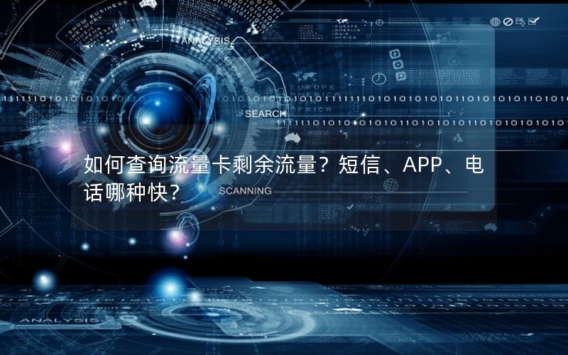 如何查询流量卡剩余流量？短信、APP、电话哪种快？